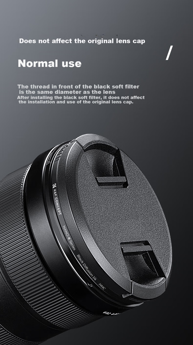 Фильтр K&F CONCEPT Black Soft 1/4, 52мм, для DSLR и беззеркальных камер, для создания мягкого светового эффекта и портретов