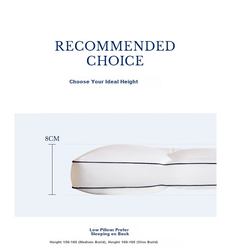Подушка Irisette German Zoned Down Pillow, 95% белый гусиный пух, моющаяся, антибактериальная, низкая, 1 шт.