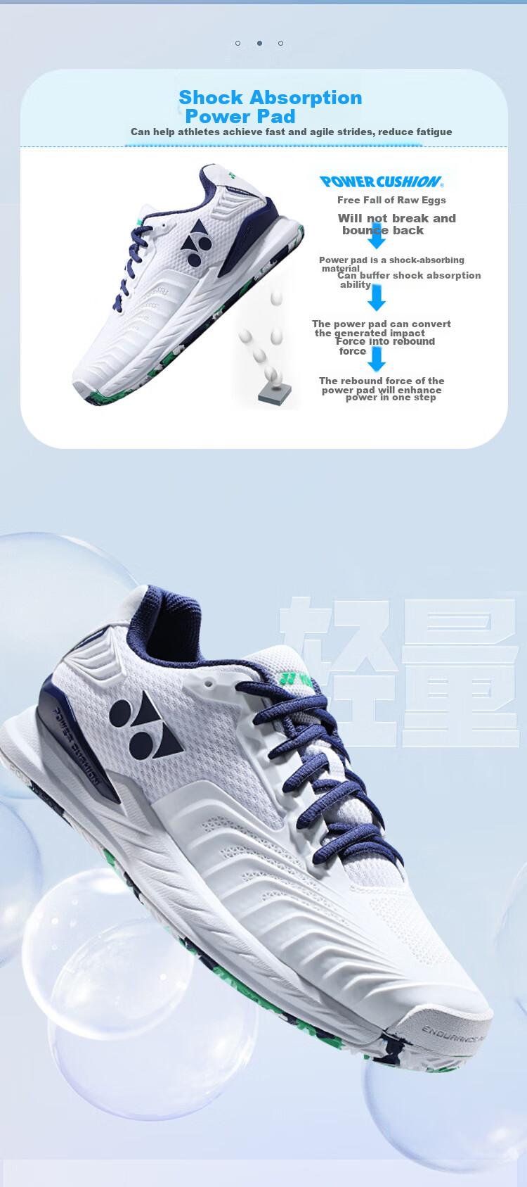 Кроссовки для бадминтона YONEX SHTF4MACEX, мужские, белые с синим, размер 38
