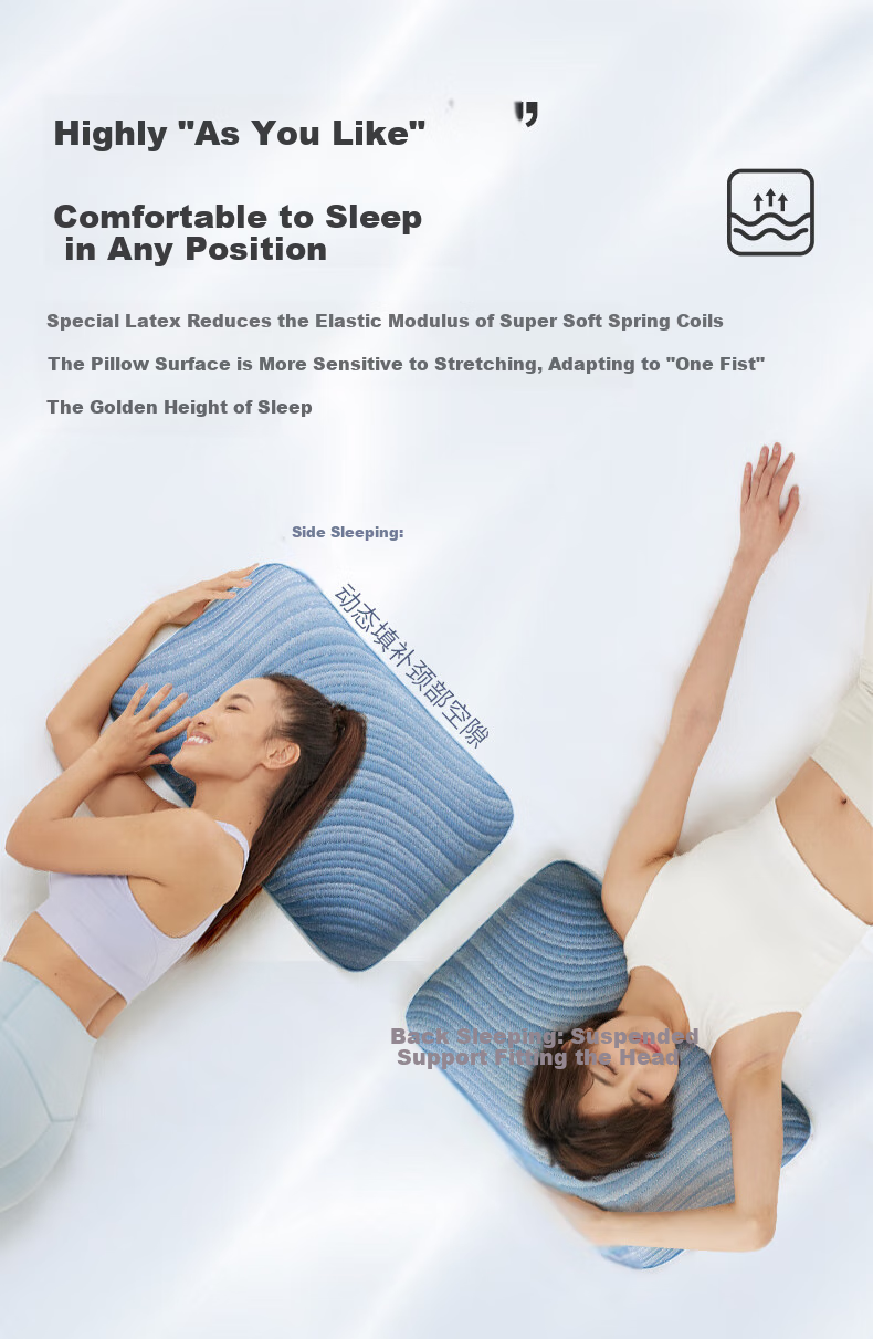 Натуральная латексная подушка JaCe, пружинный сердечник, ортопедическая подушка для сна на боку, против храпа, для взрослых, с подарочной коробкой (высокая)