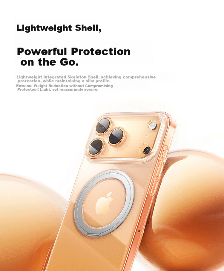 Чехол-накладка DIVI для Apple iPhone 17 Pro, вращающийся на 360°, совместимый с MagSafe, противоударный, ультратонкий, с защитой объектива камеры, прозрачный