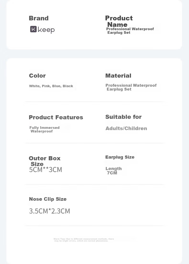 Keep Earplugs, Waterproof But Not Soundproof, Professional Anti-Choking Water Protection, Prevent Otitis Media, Children's Bathing Equipment, Pink