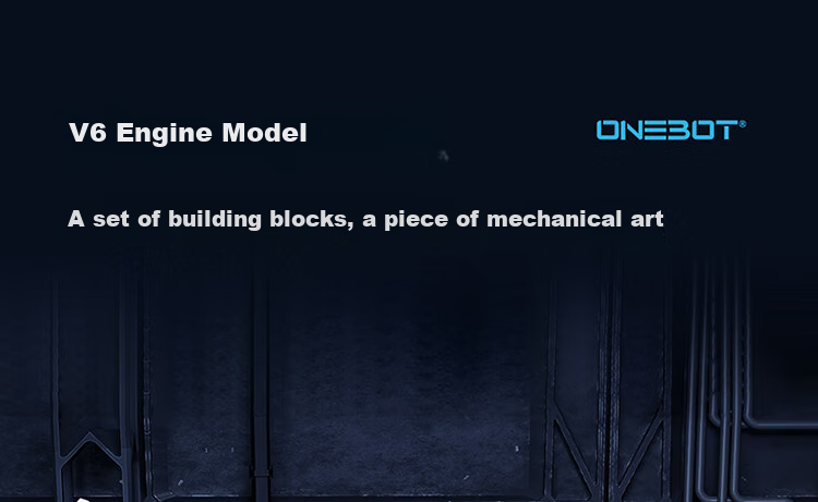 Конструктор ONEBOT V6 Engine Model, сборная модель двигателя, 14+, 400+ деталей, подарок