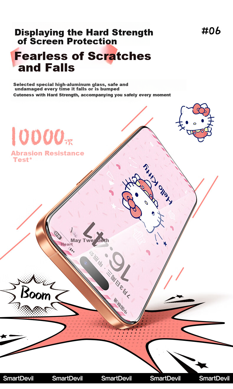 Защитное стекло SmartDevil [Sanrio Official License] для iPhone 17 Pro, прозрачное, 2 шт.