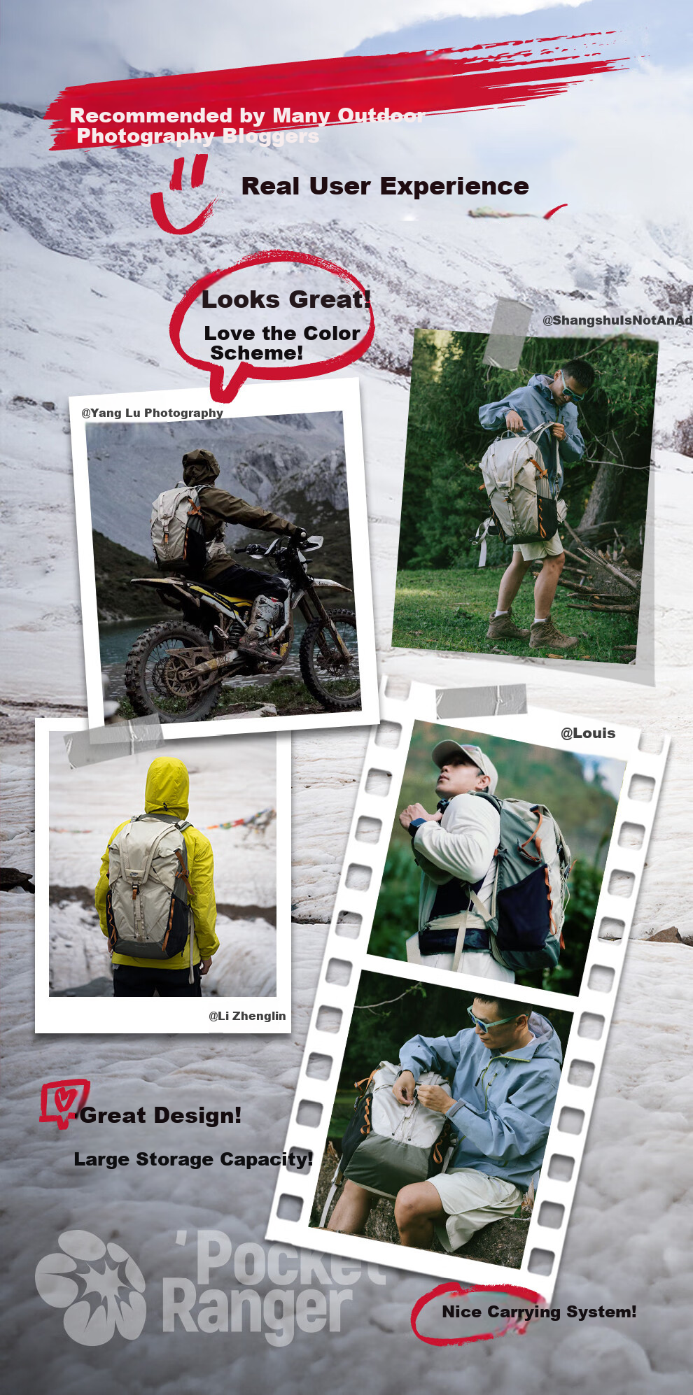 Рюкзак VSGO Pocket Ranger, 25л, для фототехники, путешествий и хайкинга, бежево-зеленый