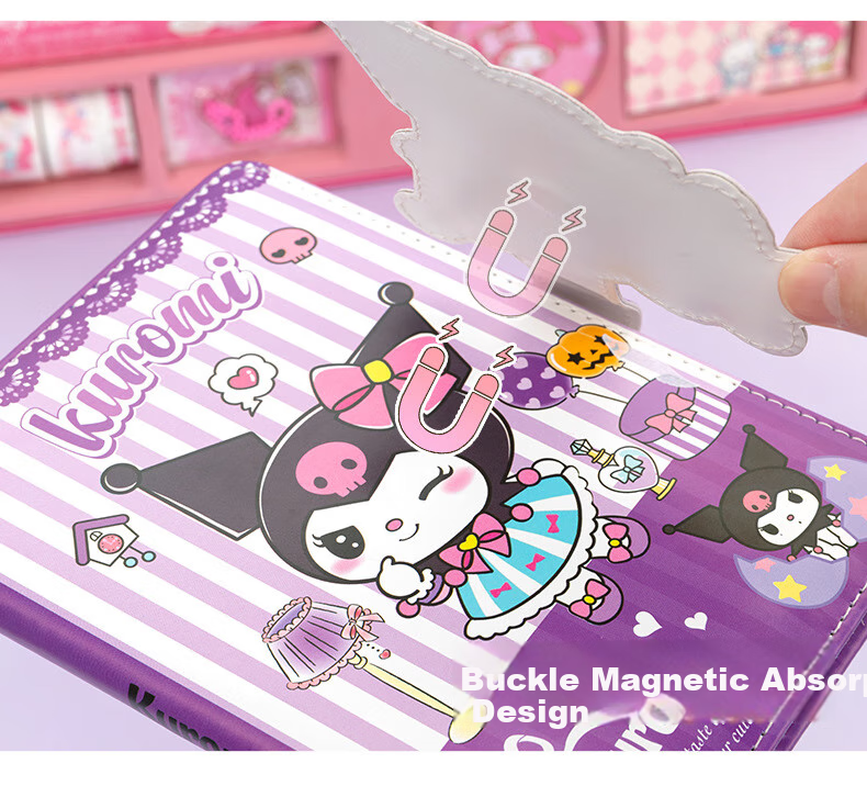 Подарочный набор для творчества Kuromi, для девочек, с блокнотом, стикерами, ручками и другими аксессуарами, для школьников, подарок на день рождения
