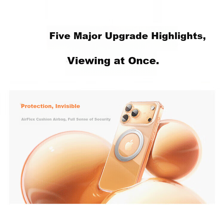Чехол-накладка DIVI для Apple iPhone 17 Pro, вращающийся на 360°, совместимый с MagSafe, противоударный, ультратонкий, с защитой объектива камеры, прозрачный
