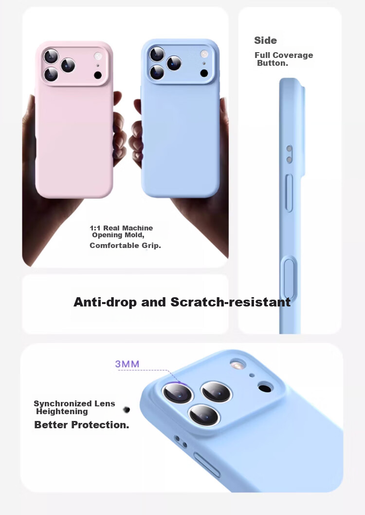 Чехол для Apple iPhone 17 Pro Max Zhilangni, жидкий силикон, защита камеры, противоударный, ультратонкий, синий