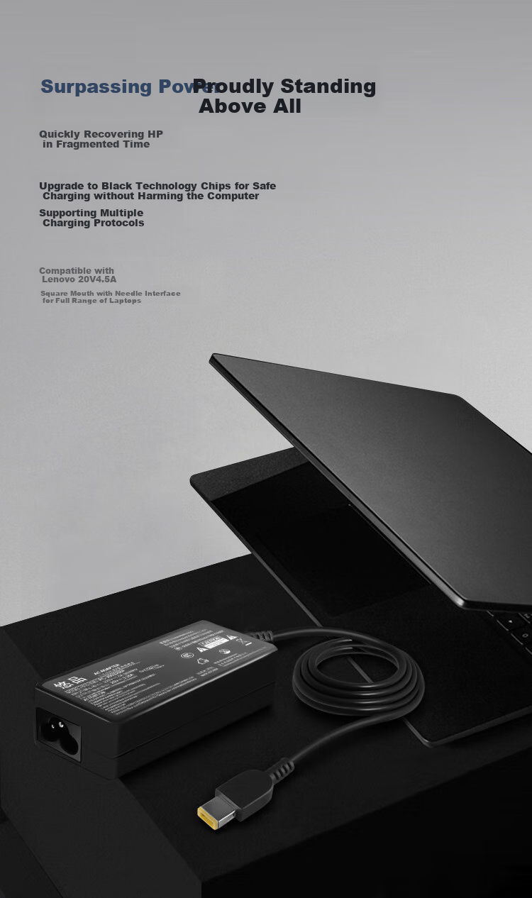Адаптер питания Lenovo Youpin для ноутбуков Thinkpad, 90W, 20V 4.5A, квадратный разъем