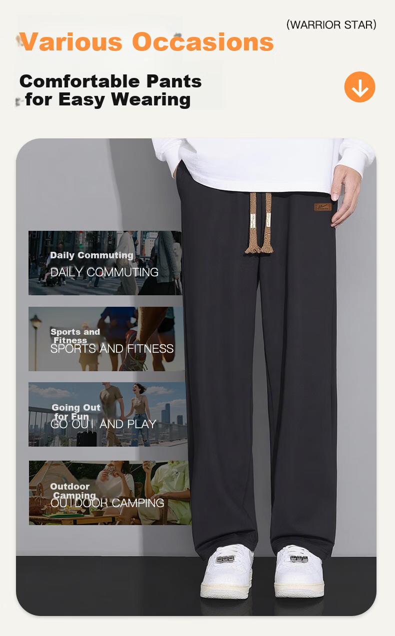 Мужские повседневные брюки Huili, осенние, свободного кроя, трендовые, с широкими штанинами, универсальные, прямые, спортивные, длинные, черные, размер L