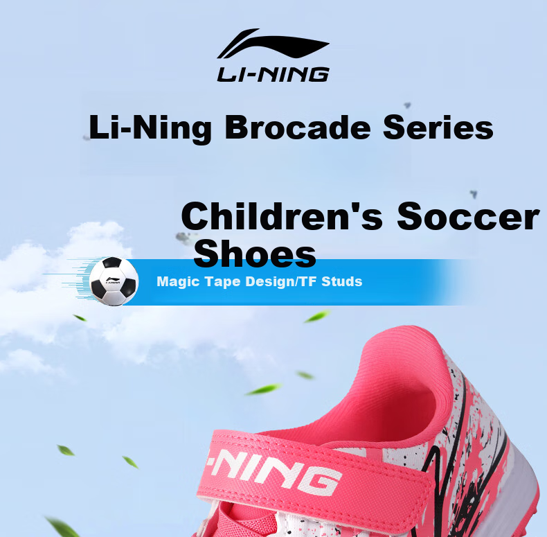Детские футбольные бутсы Li-Ning для возраста 6-12 лет, с шипами TF, для юношей, для тренировок и соревнований, размер 32