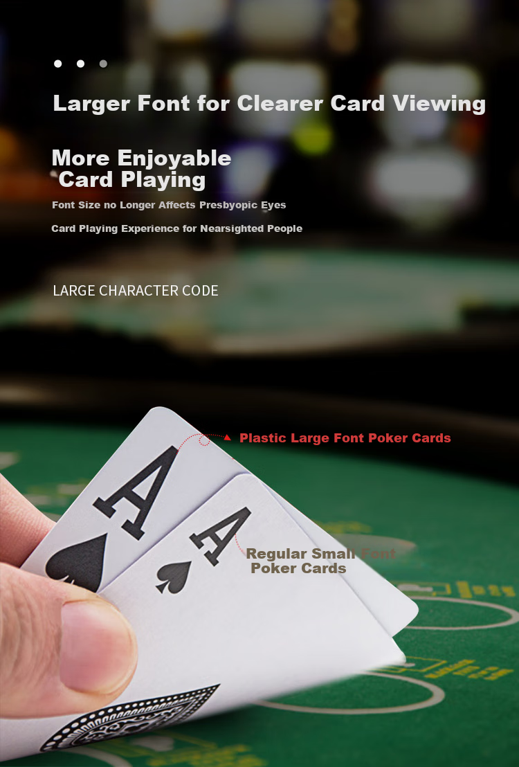 Колода игральных карт Wangjing Poker Texas Hold'em, пластиковые, водонепроницаемые, с крупным шрифтом, 55 карт