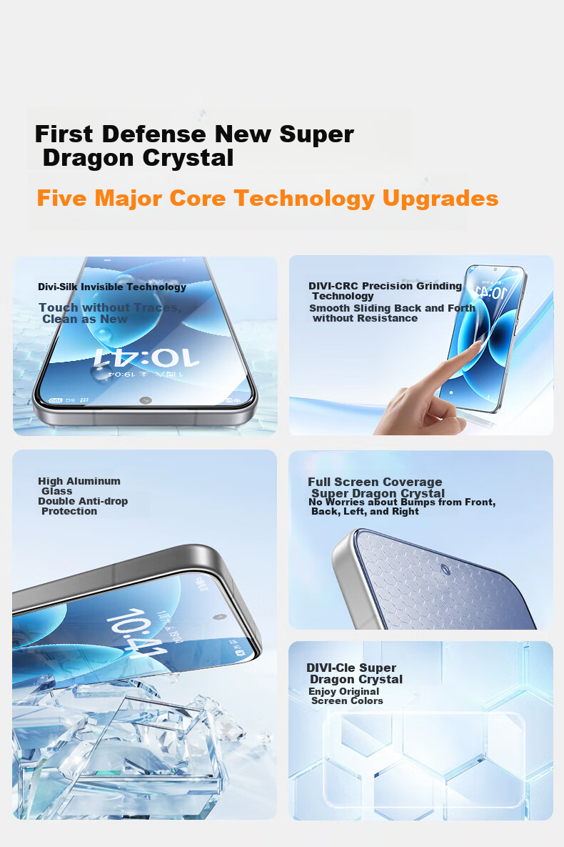 Защитное стекло DIVI для Xiaomi 17 Pro Max, ультра прочное, противоударное, антиотпечатки, 2 шт.