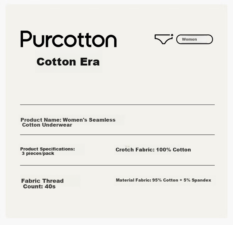 Женское нижнее белье PurCotton, трусы-слипы с высокой талией, антибактериальные бесшовные трусы из хлопка, высокоэластичные, сохраняющие форму, впитывающие пот, 3 шт.