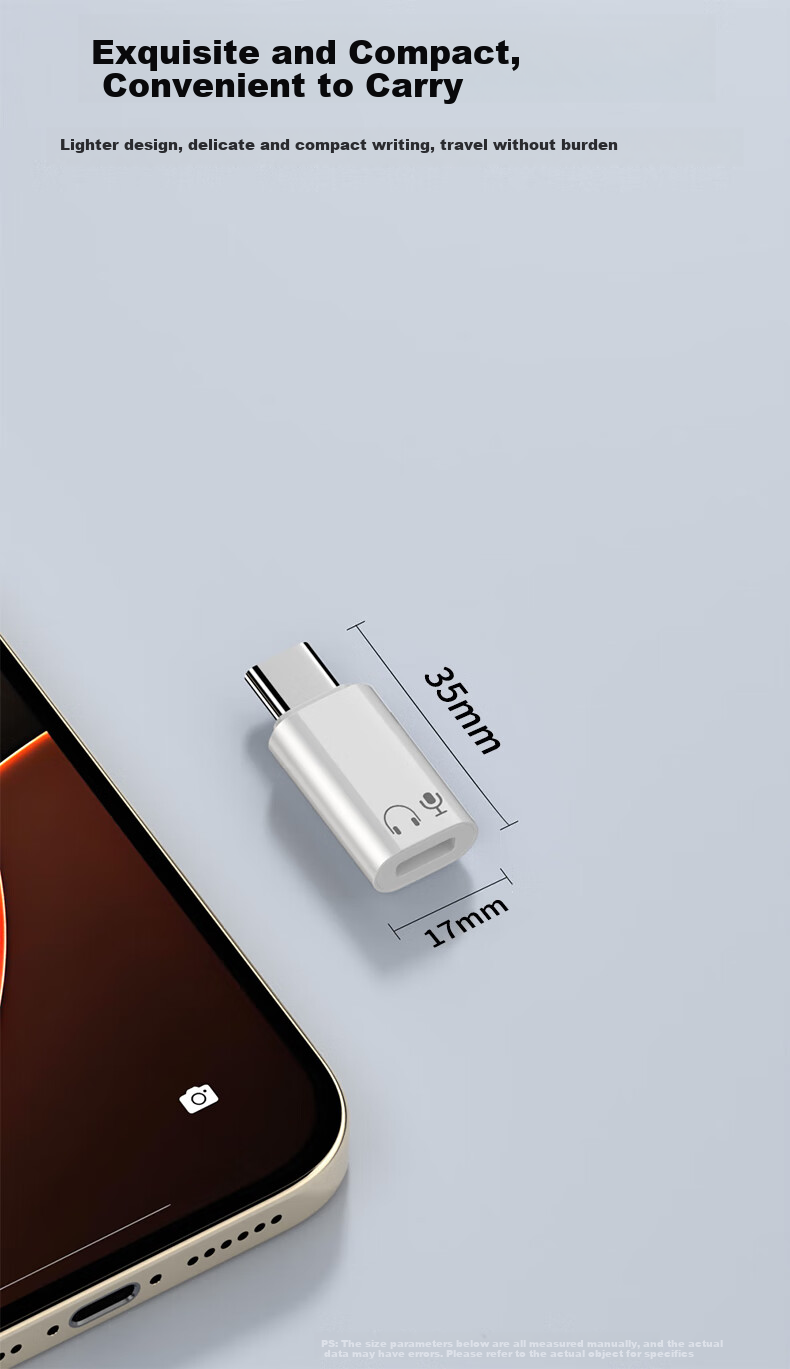 Переходник LinkStone Lightning на Type-C для наушников, для iPhone 15/16/17, Huawei, Xiaomi, iPad, ноутбуков, с поддержкой громкости и звонков