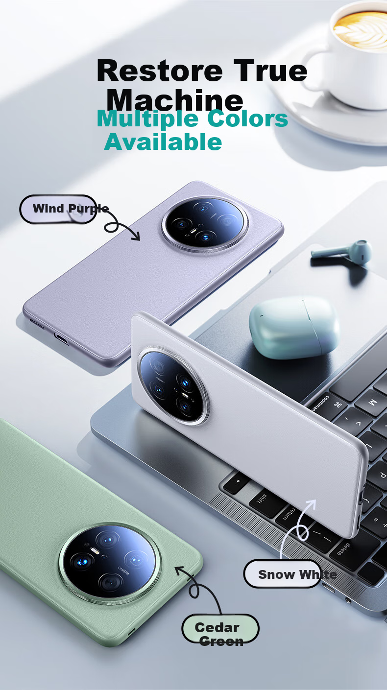 Чехол Tianjue для Huawei Mate70 из натуральной кожи, ультратонкий, противоударный, с полной защитой линз, черный