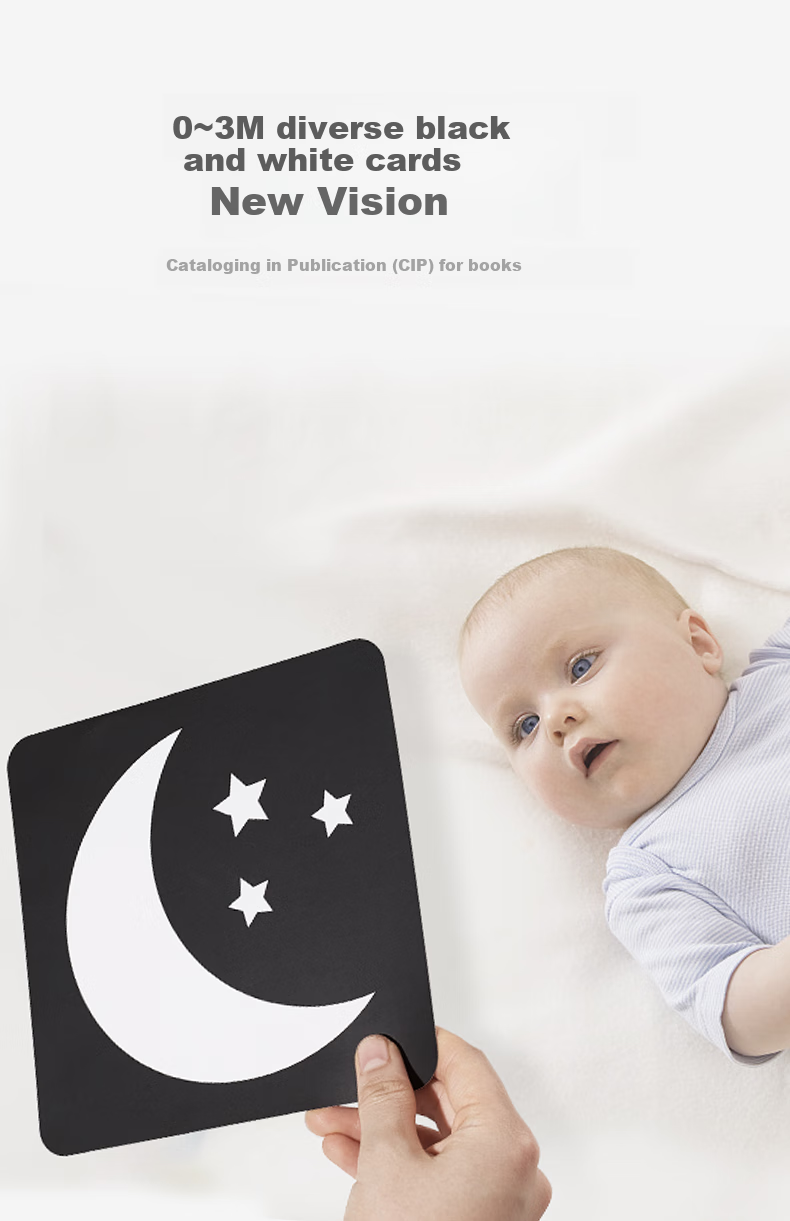 Babycare Карточки для визуального развития новорожденных, черно-белые, набор из 4 книг, развивающие игрушки для детей от 0 до 3 лет