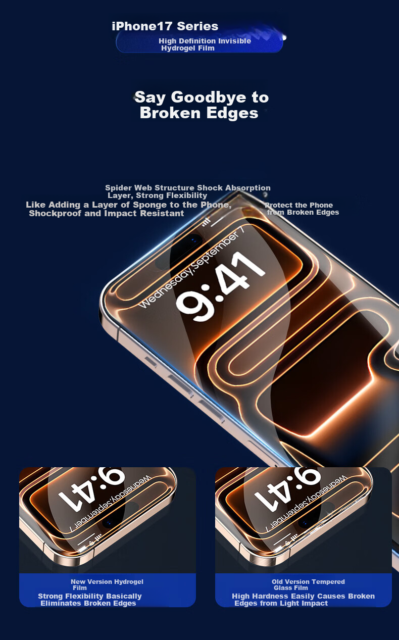 Защитная гидрогелевая пленка Smorss для Apple iPhone 17 Pro Max, полноэкранная, ультратонкая, с защитой от отпечатков пальцев и царапин