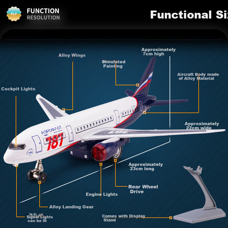 Модель самолета Yixuanwanju Boeing 787, реалистичная игрушка из сплава, гражданский пассажирский самолет, фигурка, подарок на День Святого Валентина для мальчиков