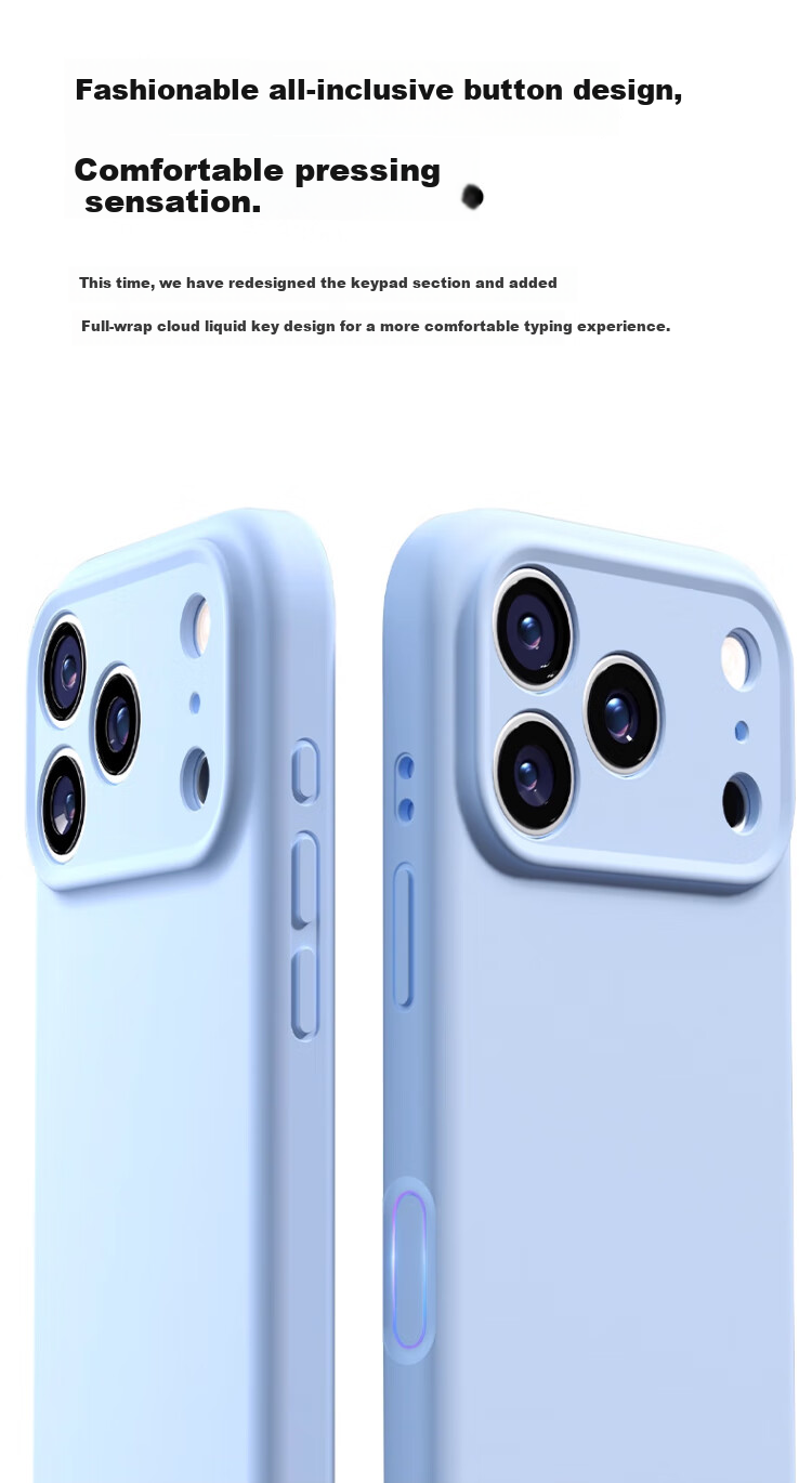 Чехол для Apple iPhone 17 Pro Max Zhilangni, жидкий силикон, защита камеры, противоударный, ультратонкий, синий