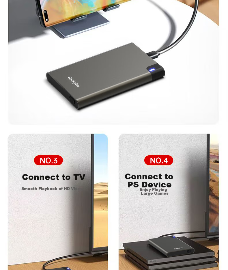 Внешний корпус для жесткого диска ThinkPlus HD200, 2.5-дюймовый SATA 3.0, металлический корпус