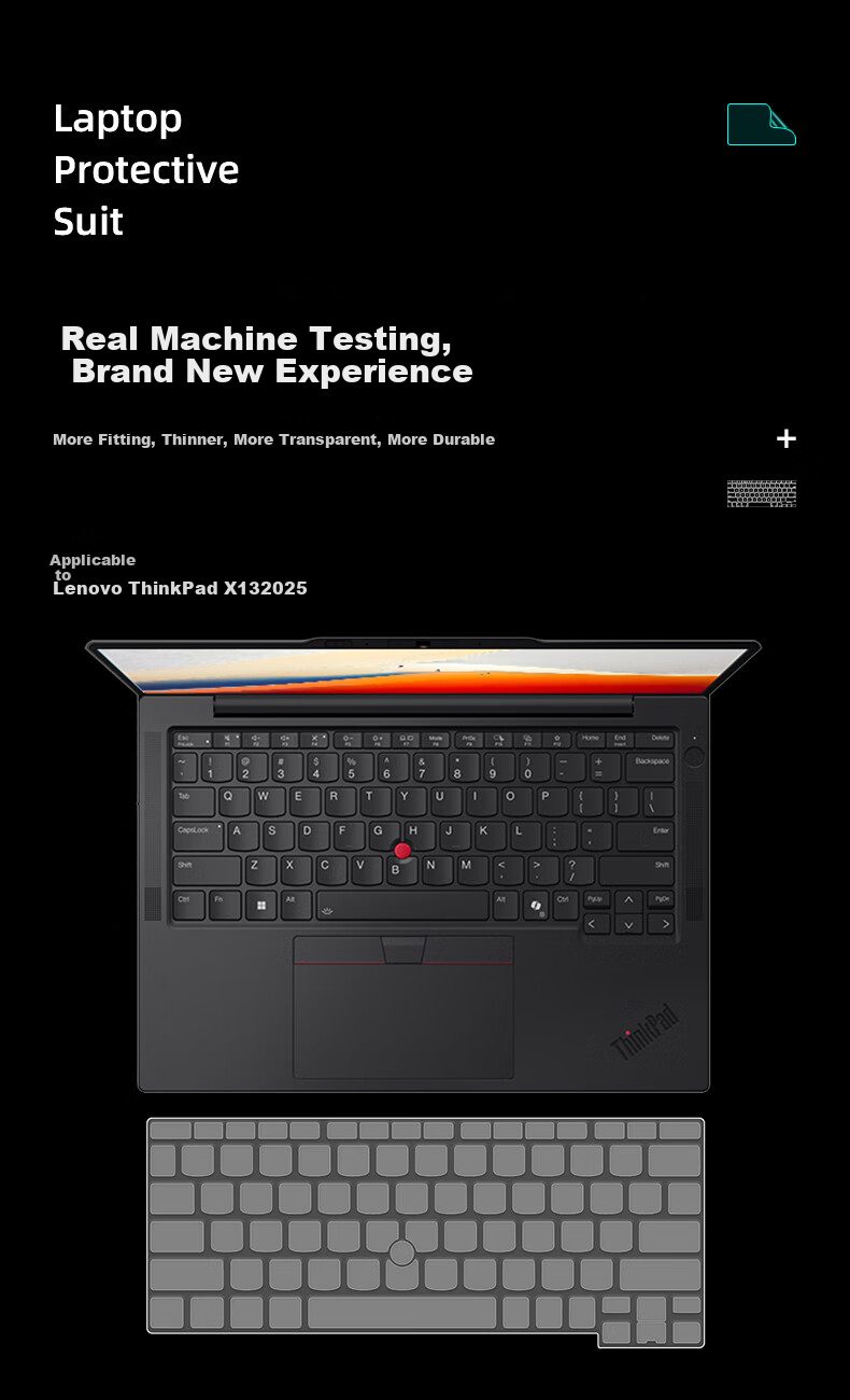 Защитная пленка для клавиатуры Jiasu для Lenovo ThinkPad X13 2025, водонепроницаемая и пыленепроницаемая, не спадающая