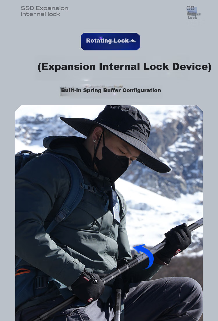 Треккинговые палки SupFire Outdoor Hiking Pole, алюминиевый сплав, телескопические, для детей и пожилых, легкие, с амортизацией, для походов и альпинизма