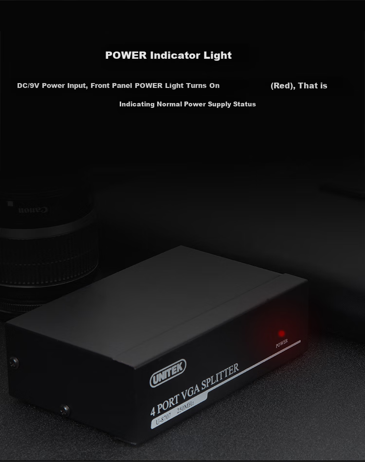 UNITEK U-8707 VGA сплиттер, 1 вход / 4 выхода, HD видео, разветвитель VGA монитора, видео удлинитель