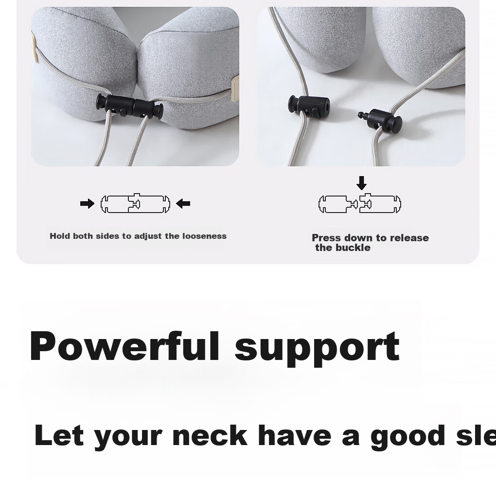 Подушка для шеи Noyoke Memory Foam, U-образная, с поддержкой шеи, портативная, для путешествий и офиса, темно-серая