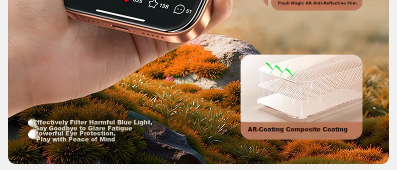 Защитное стекло Shanmo для Apple iPhone 17 Pro Max, 3D горячее изгибание, AR антибликовое, магнитное напыление, пыленепроницаемая пленка высокой четкости