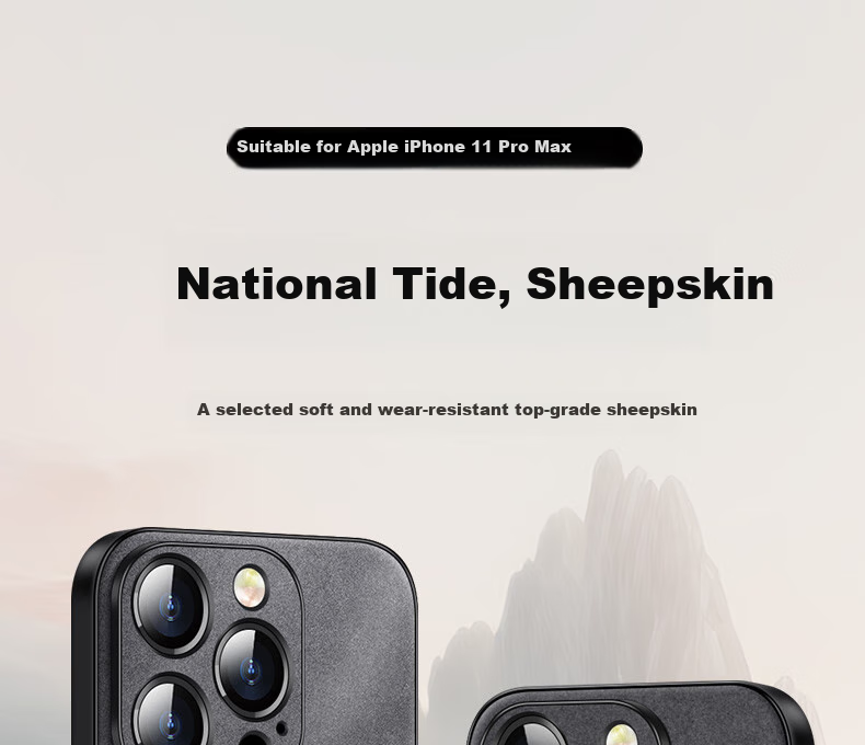 Чехол для Apple iPhone 11 Pro Max, Shangsu, из овечьей кожи, китайский стиль, с защитой всех линз, унисекс