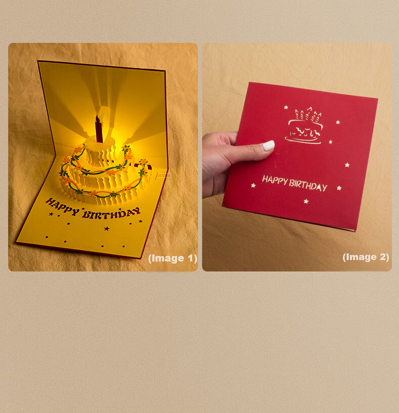 Поздравительная открытка Jinzhi, 3D Pop-Up, с подсветкой и музыкой, дизайн торта, подарок на день рождения, Валентинов день, Новый год