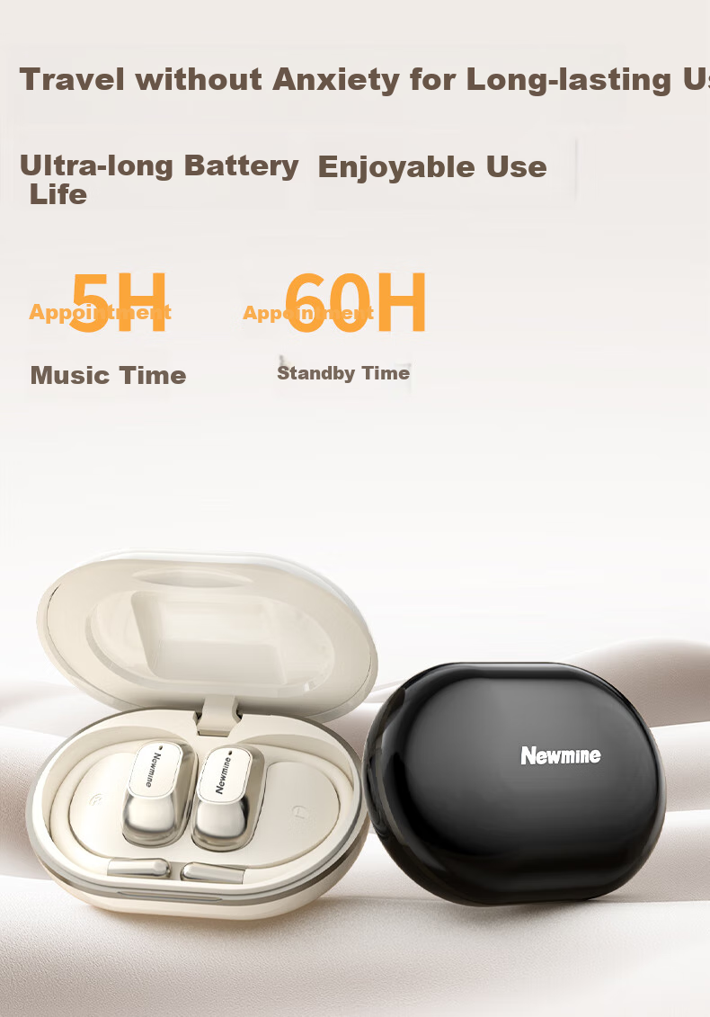 Беспроводные наушники Newmine LY29 Open-Ear Bluetooth, True Wireless, с высоким качеством звука, для спорта, звонков с шумоподавлением, игровые, совместимые с телефонами Apple, Xiaomi, Huawei