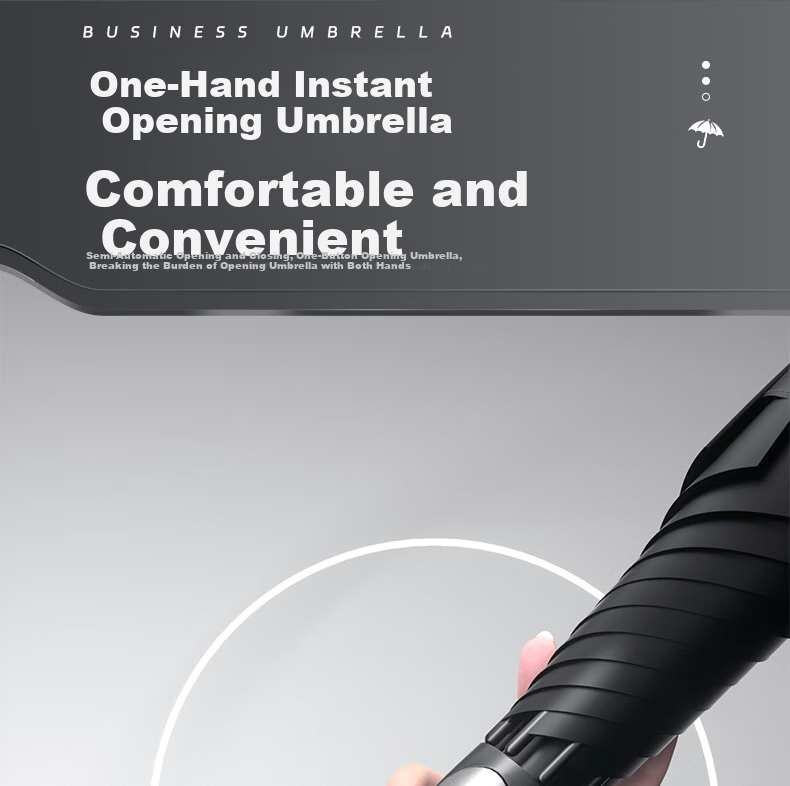 Зонт Xiaomo Long-Handle Umbrella, большой, ветрозащитный, бизнес-стиль, черный, кастомизируемый