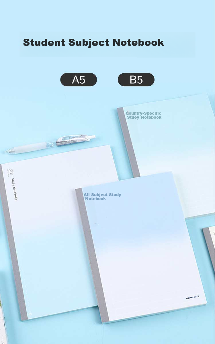 Тетрадь KOKUYO Student Notebook, Memo Pad, Study Notebook, Glue-Bound Design Notebook, 9mm Ruled, B5/80 Листов, 1 шт.