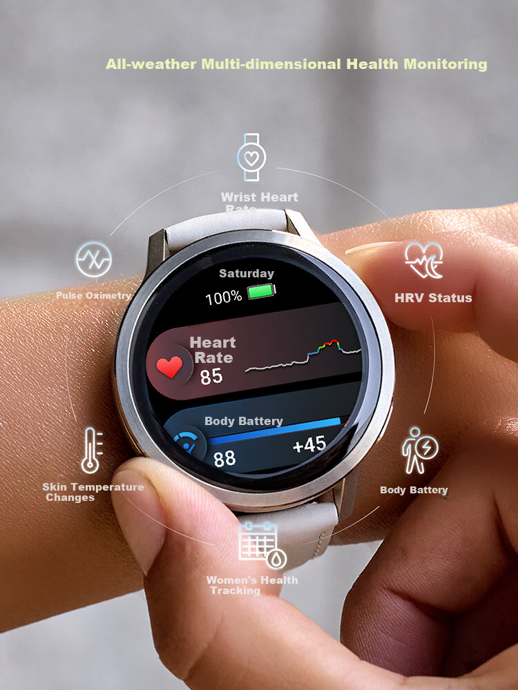Умные часы GARMIN Venu 4 Interstellar Black 41мм, унисекс, спортивные, с мониторингом здоровья, ЭКГ, пульсометром, офлайн-оплатой
