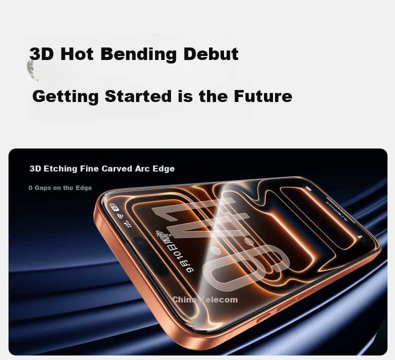 Защитное стекло SmartDevil для iPhone 17 Pro Max, 3D горячее изгибание, Corning Glass, ультратонкое 0.18 мм, противоударное, пыленепроницаемое, антибликовое