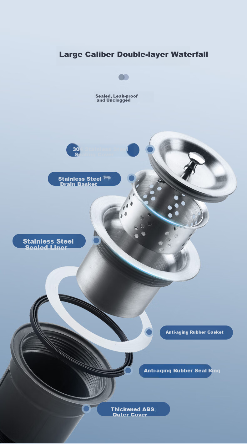 Кухонная мойка OULIN JC Series, 304 нержавеющая сталь, большая односекционная, интегрированная, 76x45 см