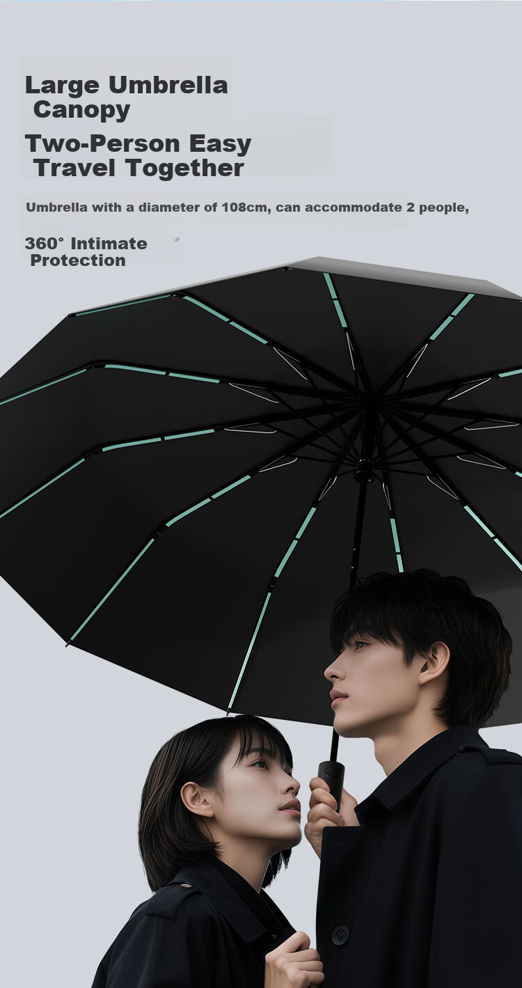 Tianwei Umbrella, полностью автоматический, для солнца и дождя, большой размер, усиленный и утолщенный, складной, защита от солнца, для мужчин и женщин, 144 ребра