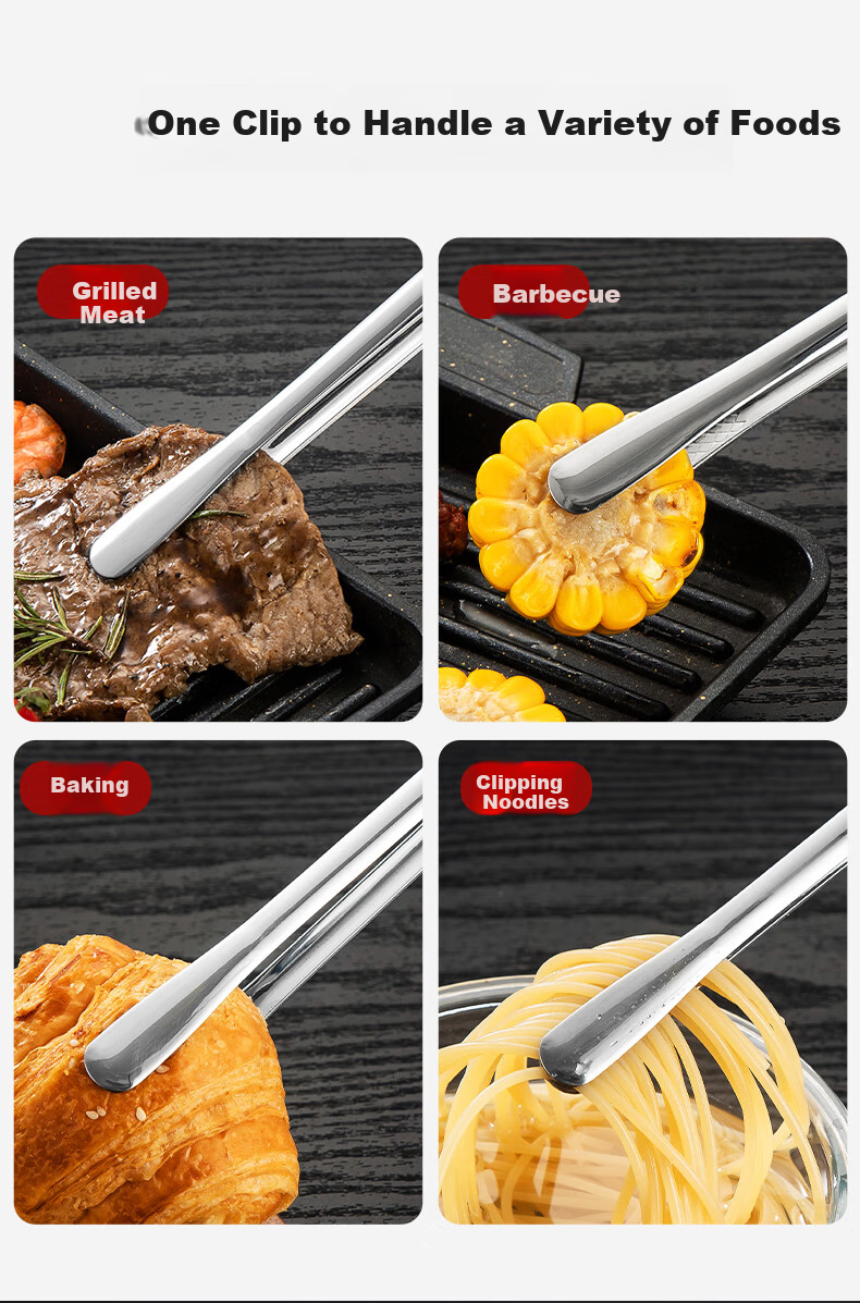 Щипцы кухонные MAXCOOK 316L из нержавеющей стали, для гриля, мяса, еды, выпечки, 28 см MCPJ0795