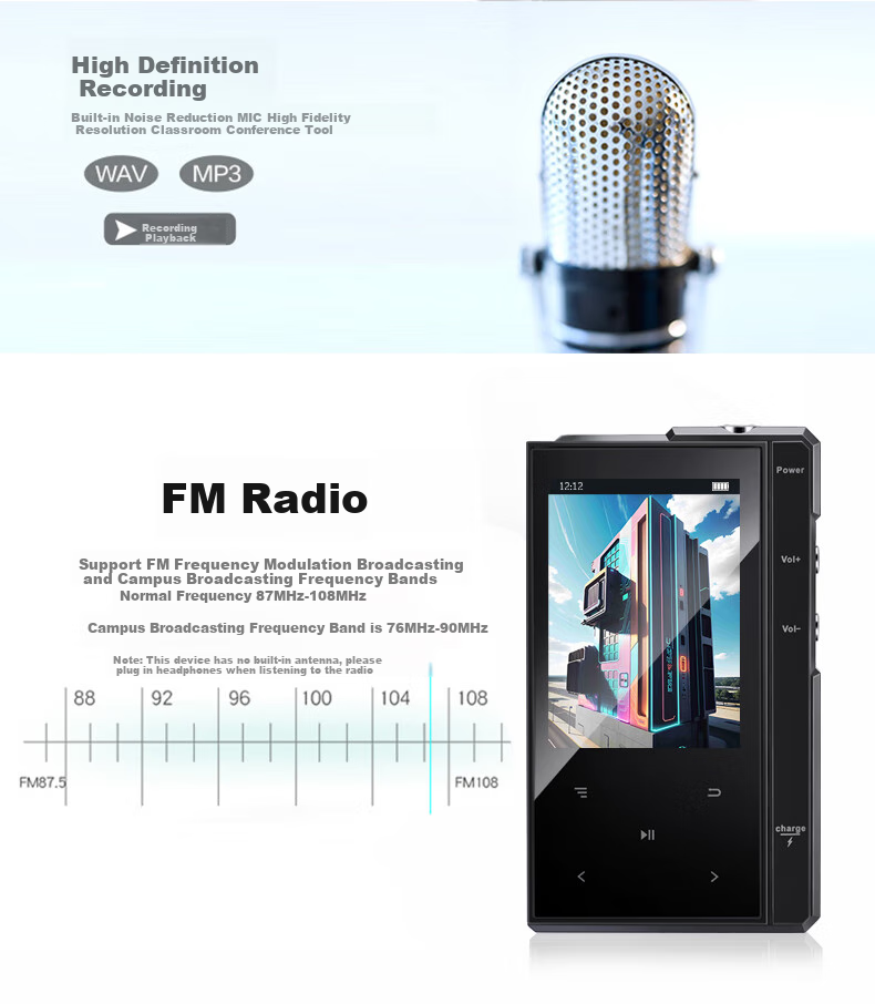 MP3/MP4 плеер Yueguangbaohe M1601, 32 ГБ, Bluetooth, карта памяти, lossless, электронная книга, длительное время ожидания, портативный плеер для студентов
