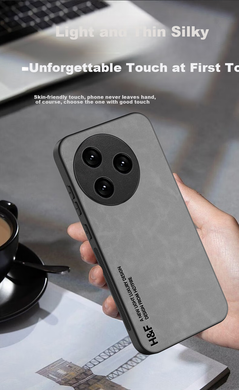 Чехол HotFire для Xiaomi Redmi K80 Pro, защита от падений, защита от отпечатков пальцев, противоударный, кожаный, простой стиль, черный