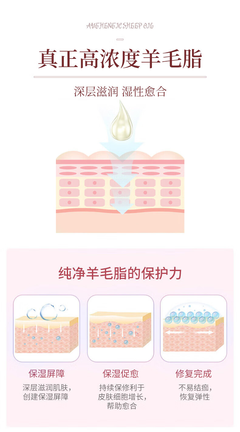 诺珊娜澳洲进口绵羊油保湿面霜乳液100g维E润肤多效身体乳 补水滋润透亮