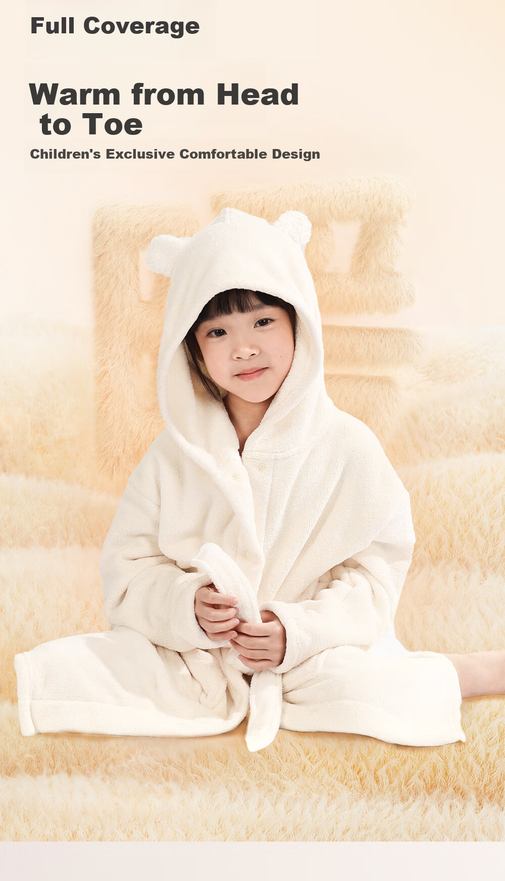 Детский халат Xiaofanshupotatokids, впитывающий и быстросохнущий, с капюшоном, накидного типа для мальчиков и девочек, для детей старшего возраста, антибактериальное полотенце 7a