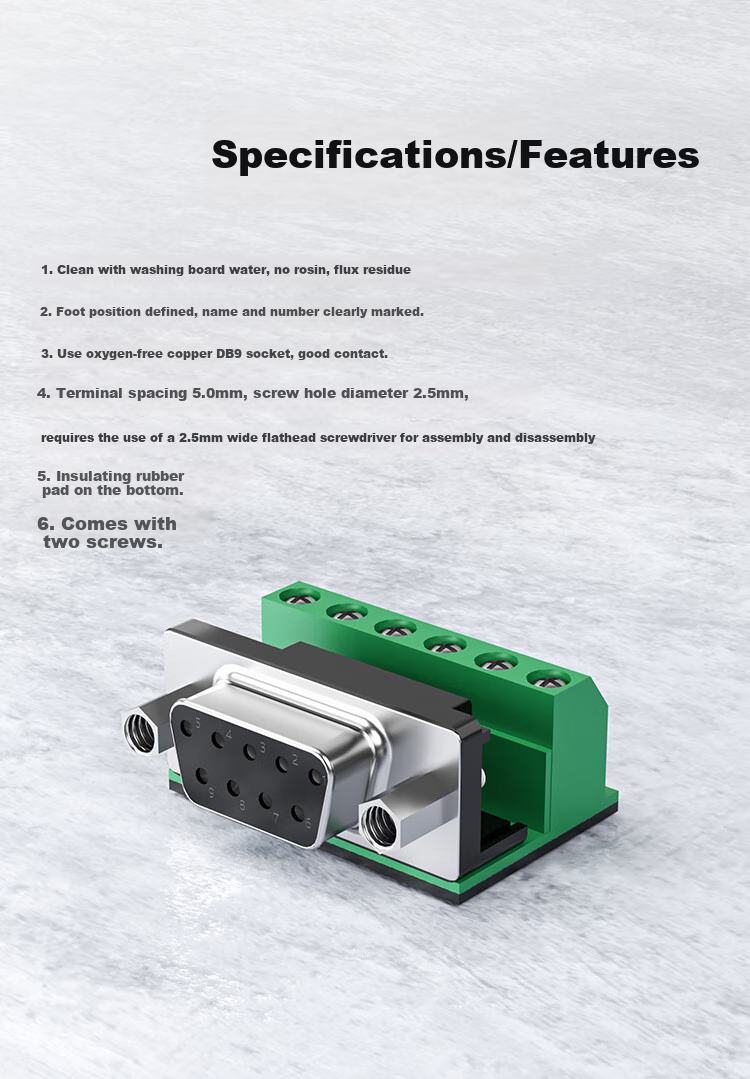 Адаптер Z-TEK RS232 DB9 (9-контактный) на клеммную колодку, ZY270