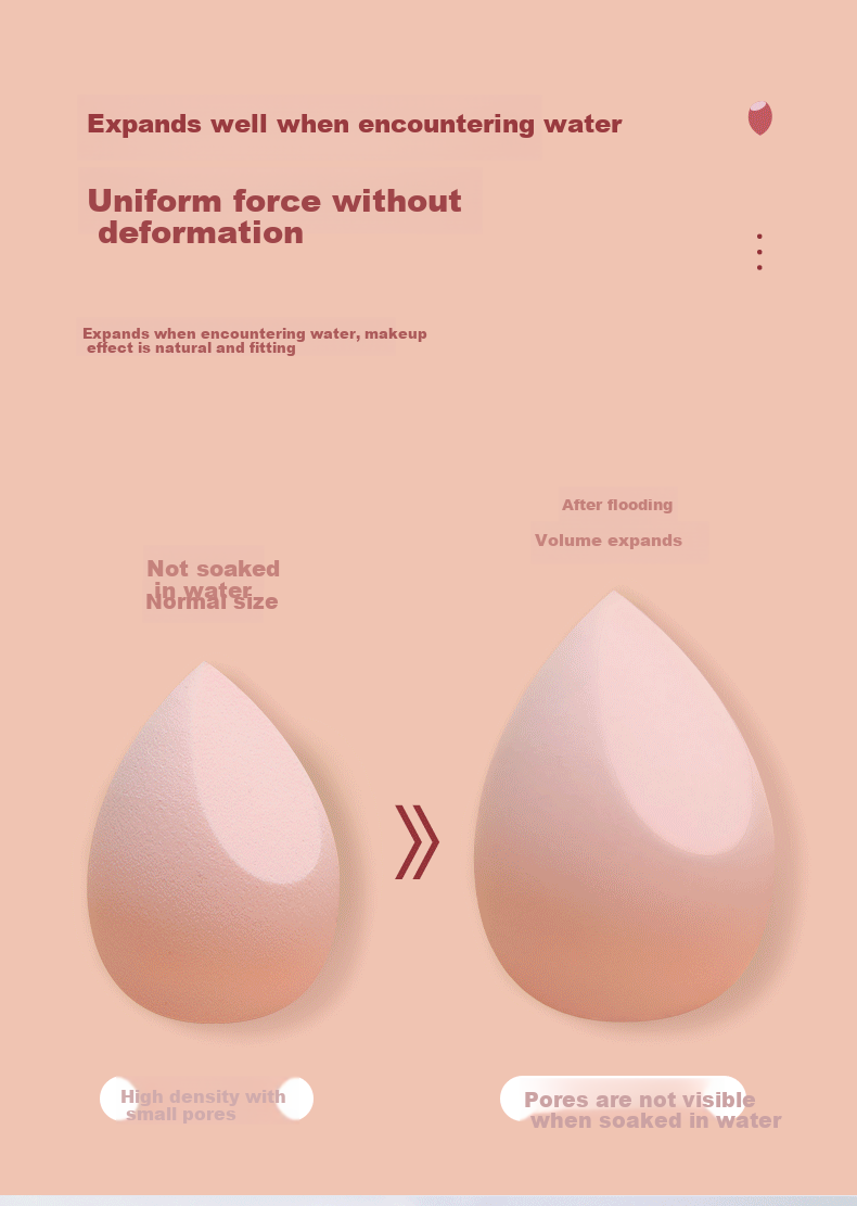 Косметичка "Клубничное суфле" Beautyegg, набор из 4 штук, без впитывания пудры, для макияжа