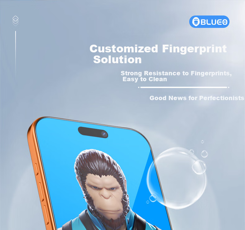 Защитное стекло BLUEO для Apple iPhone 17 Pro/16 Pro, закаленное, противоударное, антистатическое, антибликовое, 9H, прозрачное