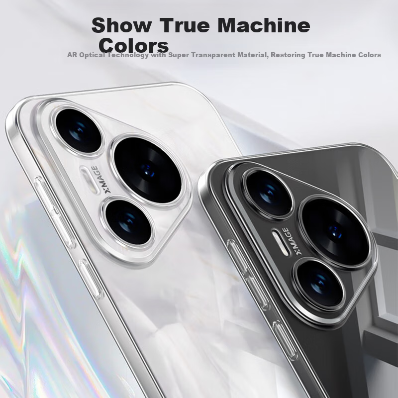 KAICAI Прозрачный ультратонкий чехол для Huawei Pura70Pro/Pro+, противоударный защитный чехол для мужчин и женщин, полная защита Pura70Pro