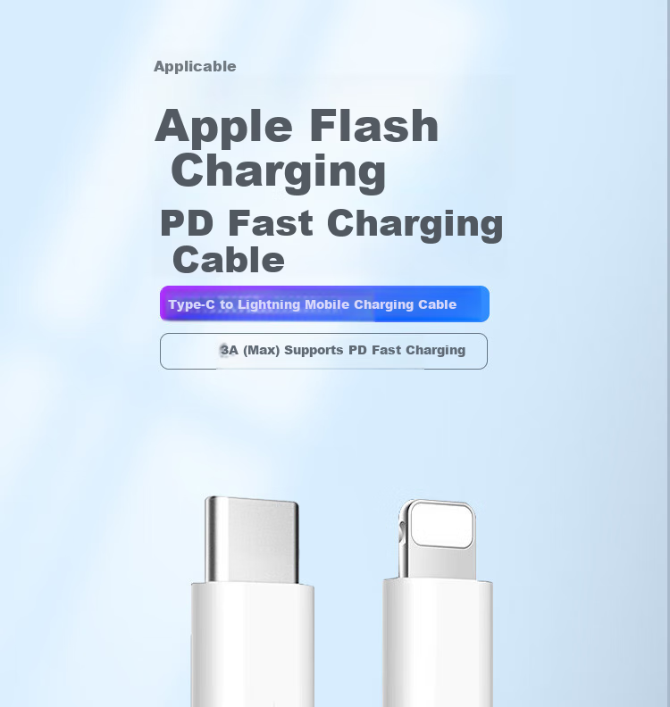 Кабель Stiger Type-C to Lightning, PD быстрая зарядка 20/30W, для iPhone 14/13/12 Pro/Xs Max, белый