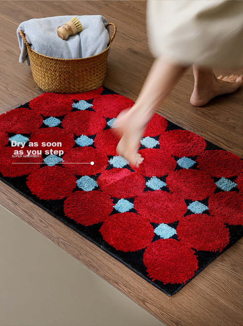 Винтажный коврик для ванной Saibosi, толстый, впитывающий, нескользящий, 40x60 см